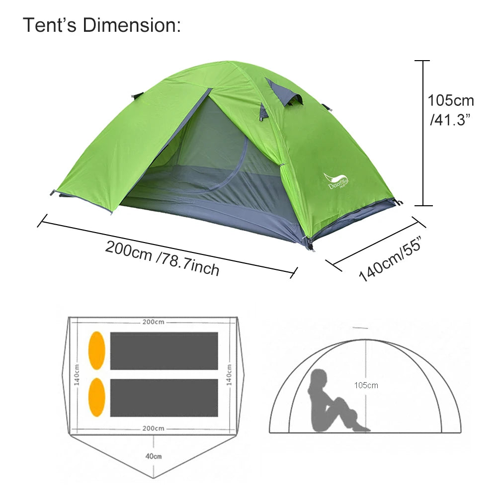 Portable 2-Person Hiking Tent